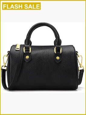 Small Vegan Leather Boston Satchel Crossbody Bag Top Handle Purse